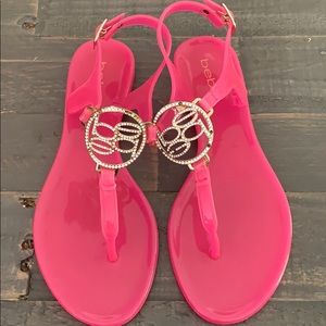 Hot pink Bebe jelly sandals size 6